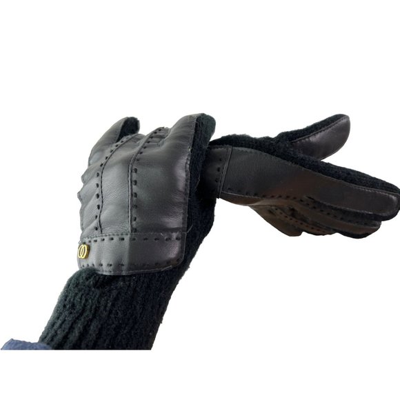 Vintage Gloves Leather Knit Retro Authentic Design Winter Accessories - Picture 6 of 8